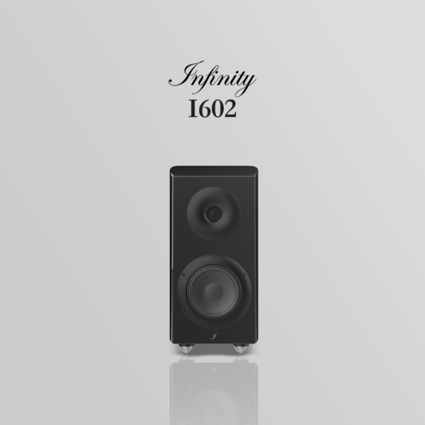 Front view of Jamie Audio I602, 2-way hi-fi speaker with neodymium woofer and tweeter in curved cabinet