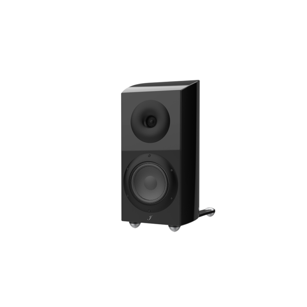 45-degree view of Jamie Audio I602, 2-way hi-fi speaker with curved cabinet and neodymium drivers