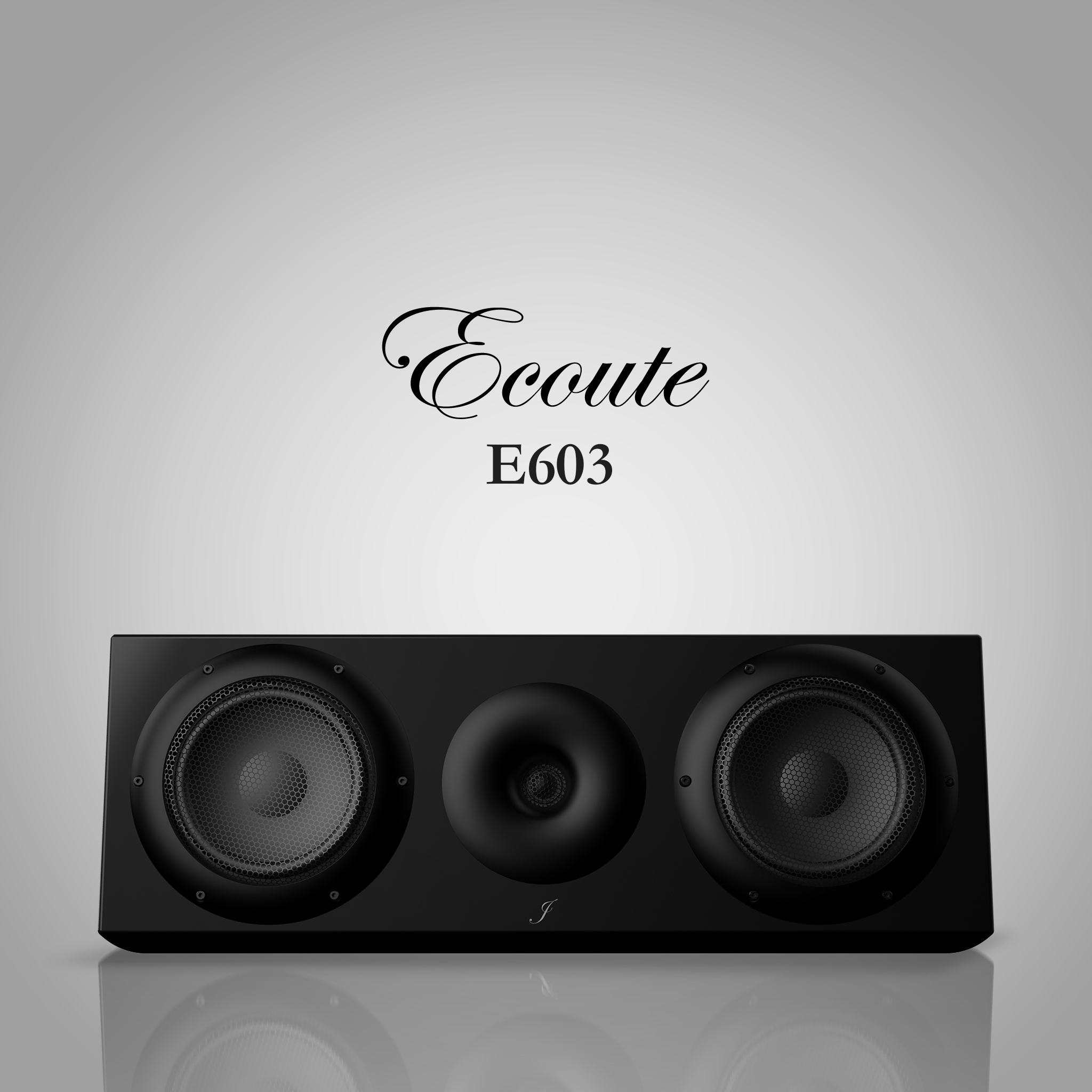 2-way hi-fi speaker, Jamie Audio E603, with two neodymium woofers and tweeter in curved cabinet