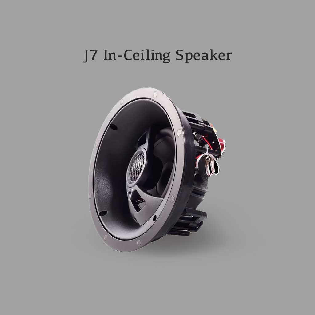 side view of Jamie Audio J7007 6.5" 2-way in-ceiling speaker with neodymium magnet
